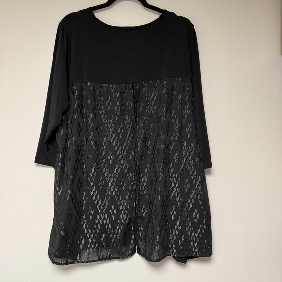 Avenue Black Blue Sequined 18/20 nwt classy evening blouse - Picture 5 of 6